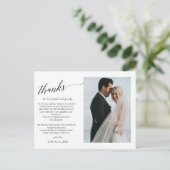 シンプル手書きスクリプ感謝していト写真 ポストカード (スタンド正面)