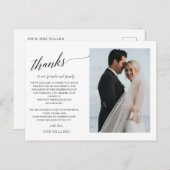 シンプル手書きスクリプ感謝していト写真 ポストカード (正面/裏面)