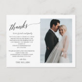 シンプル手書きスクリプ感謝していト写真 ポストカード (正面)