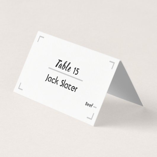 シンプル手書きスクリプ結婚トのテーブルカード (正面)