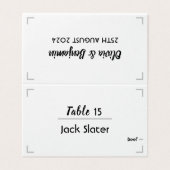 シンプル手書きスクリプ結婚トのテーブルカード (外部フラット)