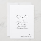 シンプル手書きスクリプ結婚トのリハーサル 招待状 (正面)