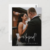 シンプル手書きスクリプ結婚トの行楽写真 ポストカード (正面/裏面)