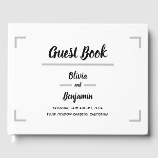 シンプル手書きスクリプ結婚ト ゲストブック