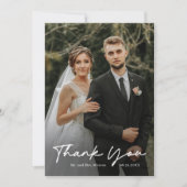 シンプル手書きスクリプ結婚ト サンキューカード (正面)