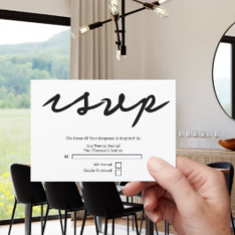 シンプル手書きタイポグラフィミニマ結婚リスト 出欠カード