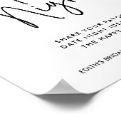 シンプル手書きタイポグラフィ日付の夜のJARの看板 ポスター (角)