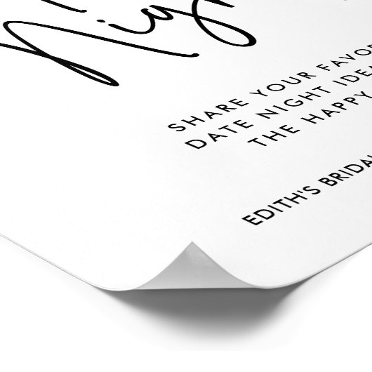 シンプル手書きタイポグラフィ日付の夜のJARの看板 ポスター (角)