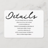 シンプル手書きタイポグラフィ詳細QRコード エンクロージャーカード (正面)