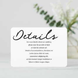 シンプル手書きタイポグラフィ詳細QRコード エンクロージャーカード