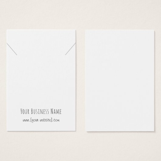 シンプル手書きネックレスペンダント表示カード (正面&裏面)