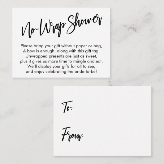 シンプル手書きノラップシャワー エンクロージャーカード (正面/裏面)