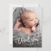 シンプル手書きベビー写真 サンキューカード (正面)