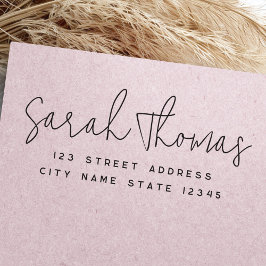 シンプル手書きモダンスクリプト差出人住所 ラバースタンプ