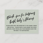 シンプル手書きモダンブックの要求 エンクロージャーカード (裏面)