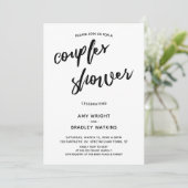 シンプル手書き入力カモダンップルベビーシャワー 招待状 (スタンド正面)