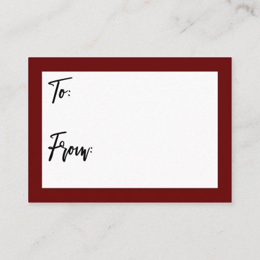 シンプル手書き入力 – ラップなしシャワーバーガンディ エンクロージャーカード (裏面)