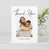 シンプル手書き写結婚真のサンキューカード サンキューカード (スタンド正面)