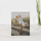 シンプル手書き写結婚真 サンキューカード (正面)