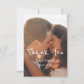 シンプル手書き写結婚真 サンキューカード (正面)