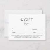 シンプル手書き商品券 (正面)