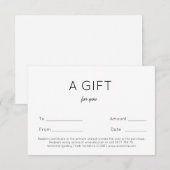 シンプル手書き商品券 (正面/裏面)