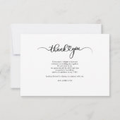 シンプル手書き文字のハートの結婚写真 サンキューカード (裏面)