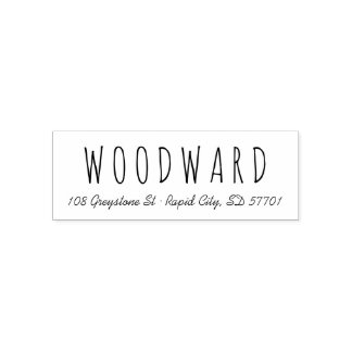 シンプル手書き文字スクリプト差出人住所スタンプ セルフインキングスタンプ