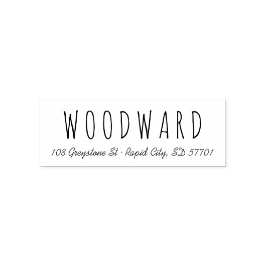 シンプル手書き文字スクリプト差出人住所スタンプ セルフインキングスタンプ (デザイン)