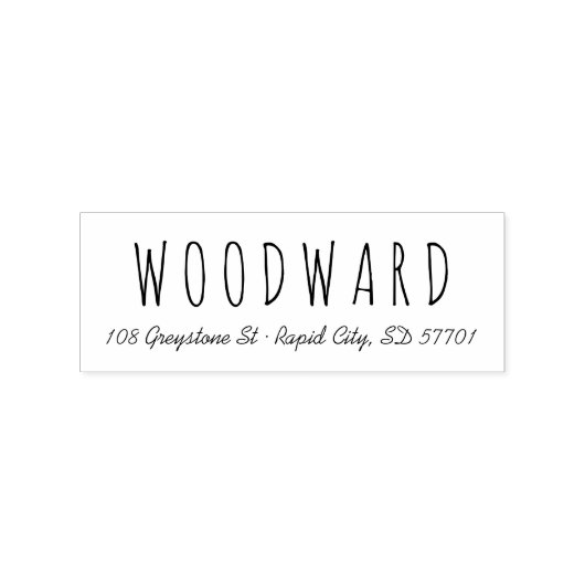 シンプル手書き文字スクリプト差出人住所スタンプ ラバースタンプ (インプリント)