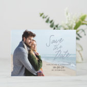 シンプル手書き日付の水平写真を保存 セーブザデート (スタンド正面)