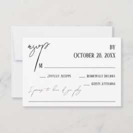 シンプル手書き曲の要求の白結婚色 出欠カード