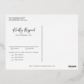 シンプル手書き書結婚道 箔招待状ポストカード (裏面)