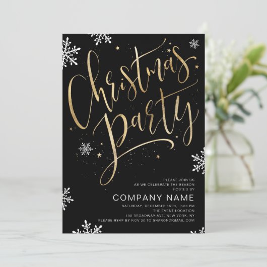 シンプル手書き書道クリスマスパーティー 招待状 (スタンド正面)
