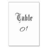 シンプル手書き素朴ゴシッ結婚クの黒 テーブルナンバー (正面)