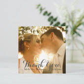 シンプル手書き結婚の写真 サンキューカード (スタンド正面)