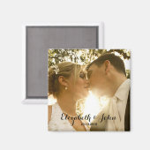 シンプル手書き結婚の写真 マグネット (正面/裏面)