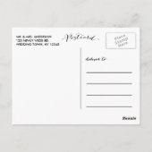 シンプル手書き結婚の感謝はがき ポストカード (裏面)