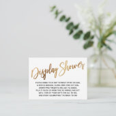シンプル手書き表示ブライダルシャワー エンクロージャーカード (スタンド正面)