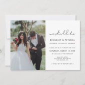 シンプル手書きVow更新写真を今も行う 招待状 (正面)