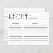 シンプル手札ブライダルシャワーレシピカード (正面/裏面)