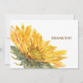 シンプル手絵を描ひまわり葬式 サンキューカード (正面)