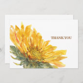 シンプル手絵を描ひまわり葬式 サンキューカード (正面/裏面)