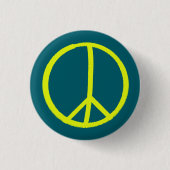 シンプル手絵を描明るい黄色の平和 缶バッジ (正面)