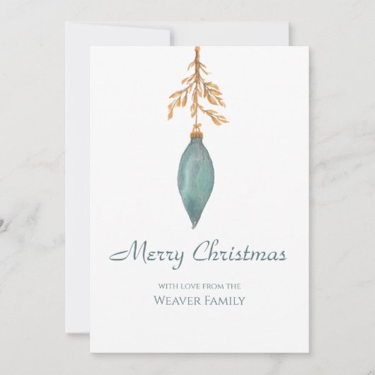 シンプル手絵を描水色のターコイズ シーズンカード (正面)