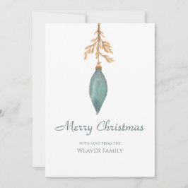 シンプル手絵を描水色のターコイズ シーズンカード