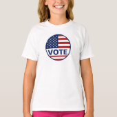 シンプル投票アメリカ国旗の選挙 Tシャツ (正面)