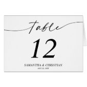 シンプル折り畳みテント結婚のテーブル番号カード (正面横)