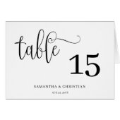 シンプル折り畳みテント結婚のテーブル番号カード (正面横)