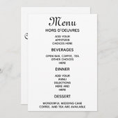 シンプル披露宴 メニュー (正面/裏面)